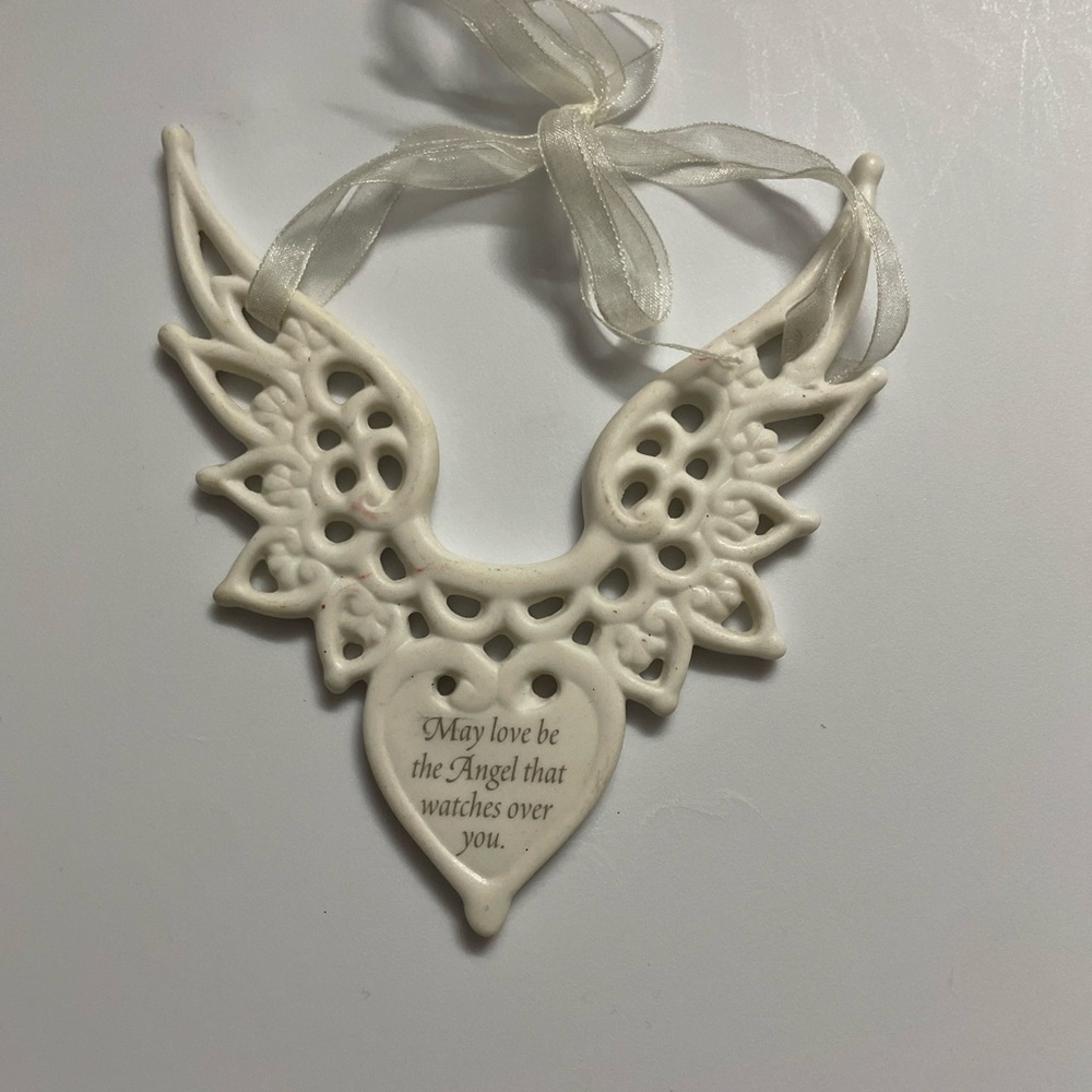 White Angel Wing Ornament